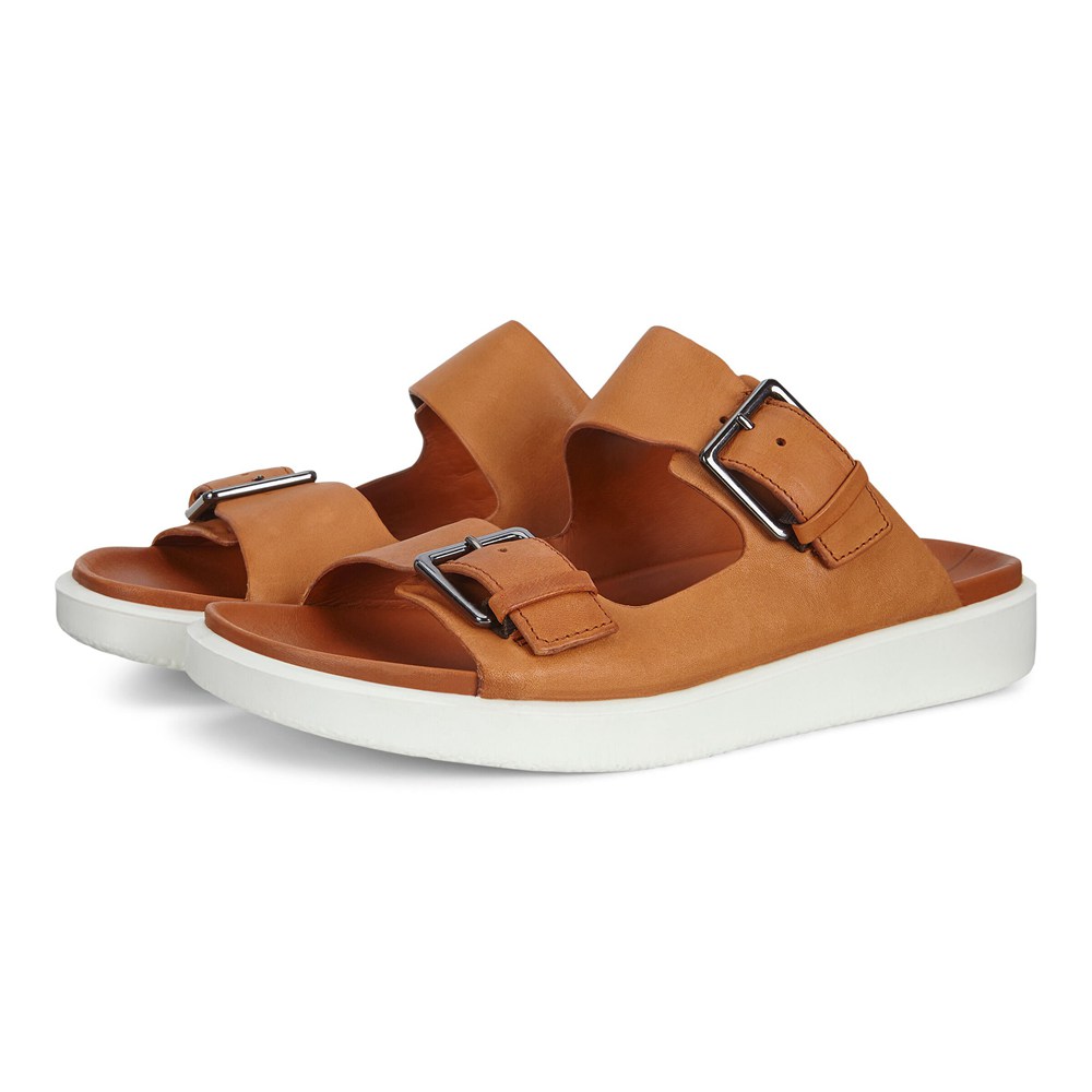 ECCO Mens Slides Brown - Flowt Lx - BUL-698071